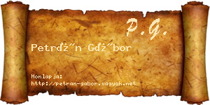 Petrán Gábor névjegykártya