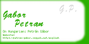 gabor petran business card